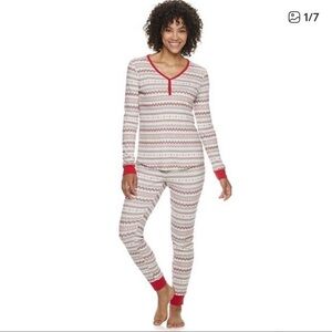 LAUREN CONRAD Fair Isle Holiday Jammies for your Families Pajama set M